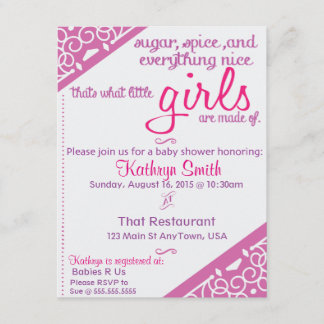 Girl Baby Shower Invitation