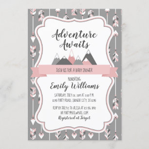 Girl Baby Shower Invitation Adventure Awaits