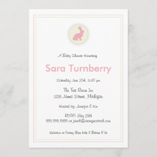 Girl Baby Shower Invitation - Bunny