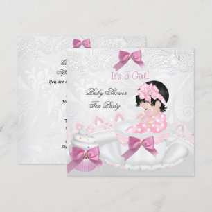 Girl Baby Shower Pink Baby Teacup Tea Party Invitation