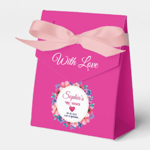 Girl Baby Shower Pink Watercolor Flower Favour Box