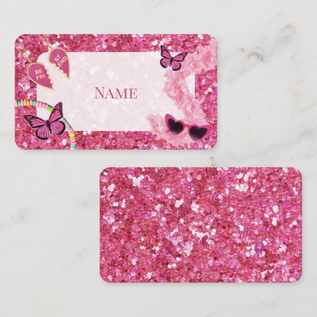 Girl baby shower place card (Front/Back)