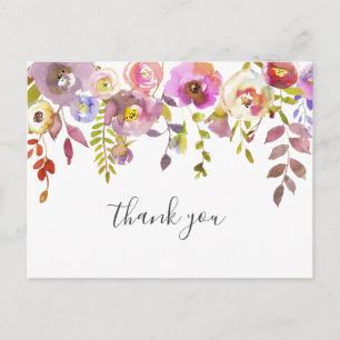 Girl baby shower poem thank you postcard