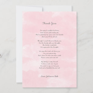 Girl Baby Shower Thank you note with poem