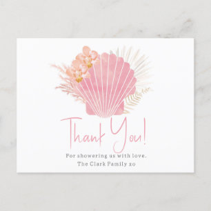 Girl Baby Shower Thank You Postcard