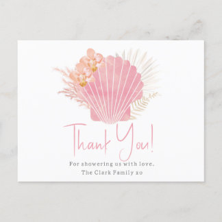 Girl Baby Shower Thank You Postcard