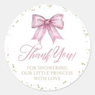 Girl Baby Shower Thank You Sticker for Baby Shower