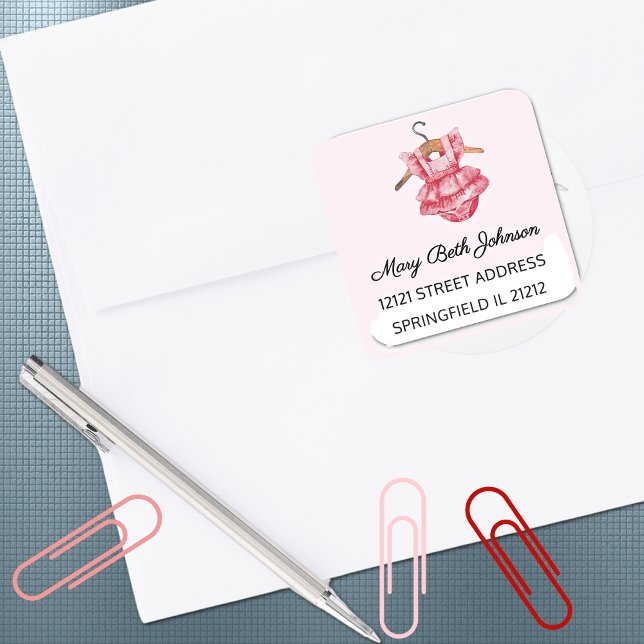 Girl Baby Shower Watercolor 1.5-in Address Sticker (Creator Uploaded)