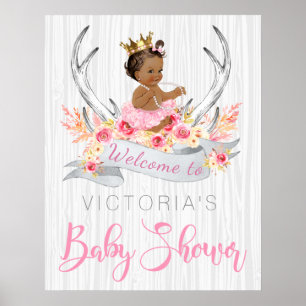Girl Baby Shower Welcome Sign Poster