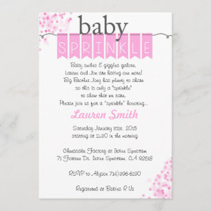 Girl Baby Sprinkle Invitations -Pink Baby Sprinkl