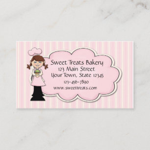 Girl Baker, Cupcake, Pink Business Card