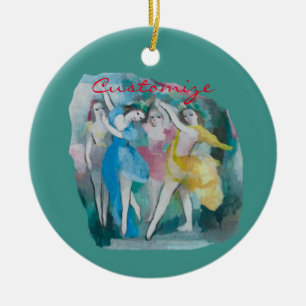 Girl Ballerina Dancers Thunder_Cove Ceramic Tree Decoration