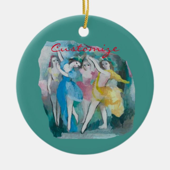 Girl Ballerina Dancers Thunder_Cove Ceramic Tree Decoration (Front)