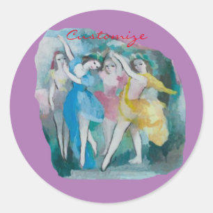 Girl Ballerina Dancers Thunder_Cove Classic Round Sticker