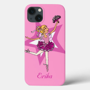 Girl ballerina pink blonde hair name case