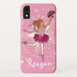 Girl ballerina pink dancer name iphone case