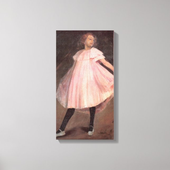 Girl Ballet Dancer in a Pink Dress Canvas Print (Front)