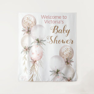 Girl Balloon Baby Shower Backdrop Tapestry
