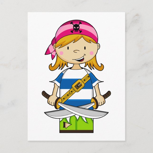 Girl Bandanna Pirate Postcard (Front)