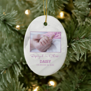 Girl Baptism Congratulations for Baby Personalised Ceramic Tree Decoration