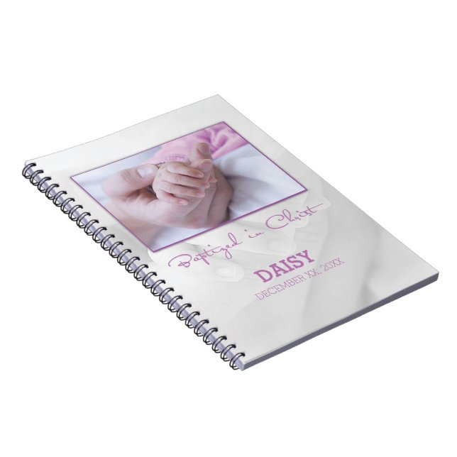 Girl Baptism Congratulations for Baby Personalised Notebook (Right Side)