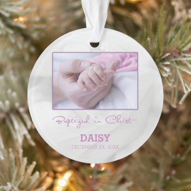 Girl Baptism Congratulations for Baby Personalised Ornament (Tree)