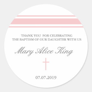 Girl baptism favour stickers