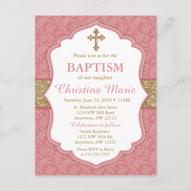 Girl Baptism Invitation (Front)