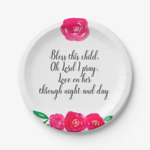 Girl Baptism Paper Plate