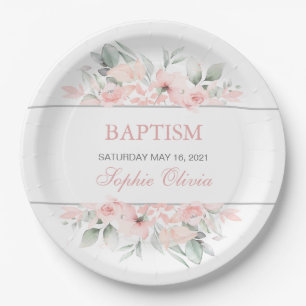 Girl Baptism Party Supplies Tableware Paper Plate