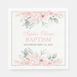 Girl Baptism Personalized Party Napkin