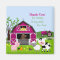 Girl Barnyard Farm Animals Thank You Magnet