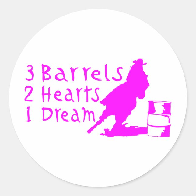 GIRL BARREL RACING CLASSIC ROUND STICKER (Front)