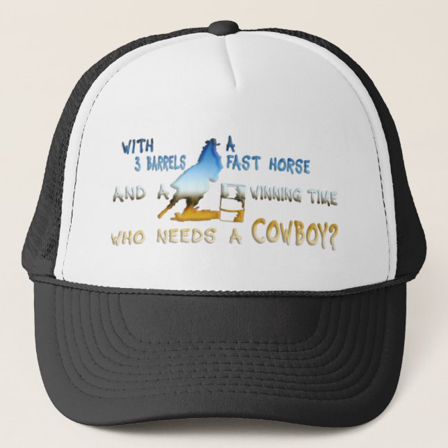 GIRL BARREL RACING TRUCKER HAT (Front)