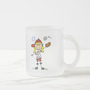 Girl Baseball Player Tshirts and Gifts Frosted Glass Coffee Mug