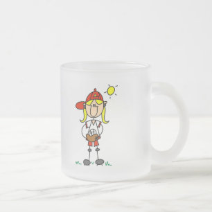 Girl Baseball Player Tshirts and Gifts Frosted Glass Coffee Mug
