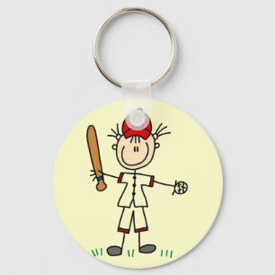 Girl Baseball Player Tshirts and Gifts Key Ring