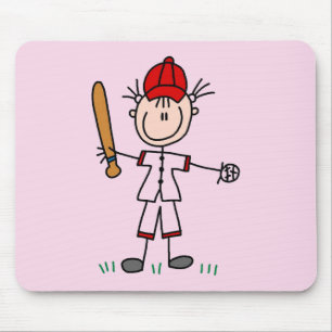 Girl Baseball Player Tshirts and Gifts Mouse Mat