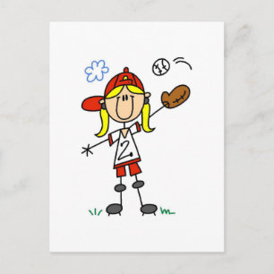 Girl Baseball Player Tshirts and Gifts Postcard