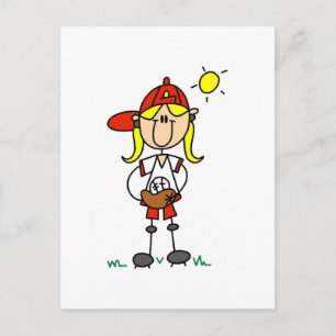 Girl Baseball Player Tshirts and Gifts Postcard