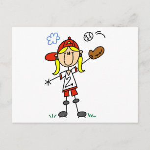 Girl Baseball Player Tshirts and Gifts Postcard