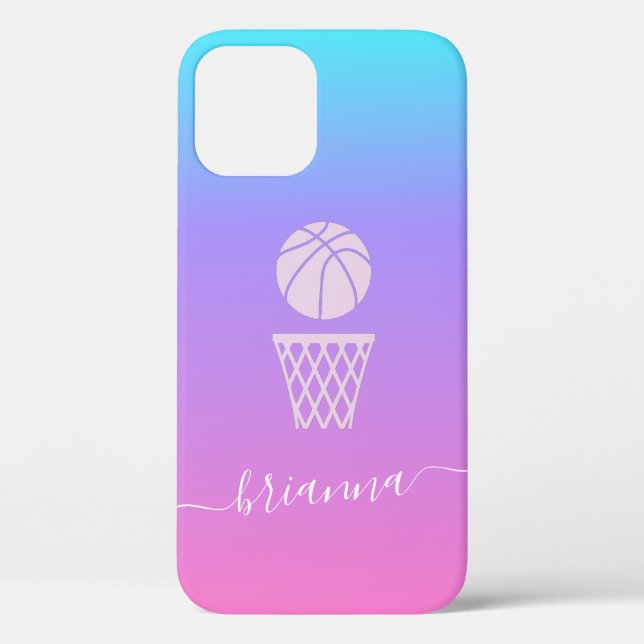 Girl Basketball Personalised Name Basket Ball Pink Case-Mate iPhone Case (Back)
