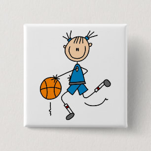 Girl Basketball Player Tshirts and Gifts 15 Cm Square Badge