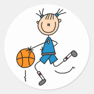 Girl Basketball Player Tshirts and Gifts Classic Round Sticker