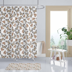 Girl Bathroom decor, Monarch Butterfly Shower Curtain