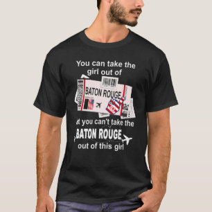 Girl Baton Rouge Boarding Pass Flight Ticket Bat T-Shirt