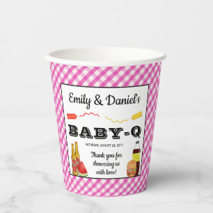 Girl BBQ Baby-q Baby Shower Paper Cups