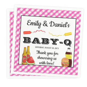 Girl BBQ Baby-q Baby Shower Paper Napkins