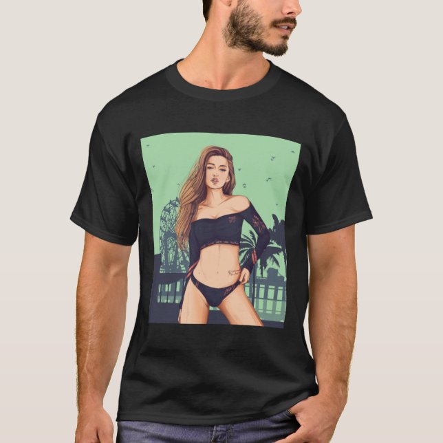 Girl Beach GTA V vibe T-Shirt (Front)