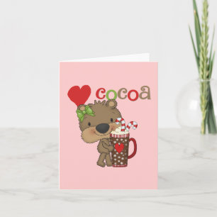 Girl Bear Cocoa Love Holiday Card